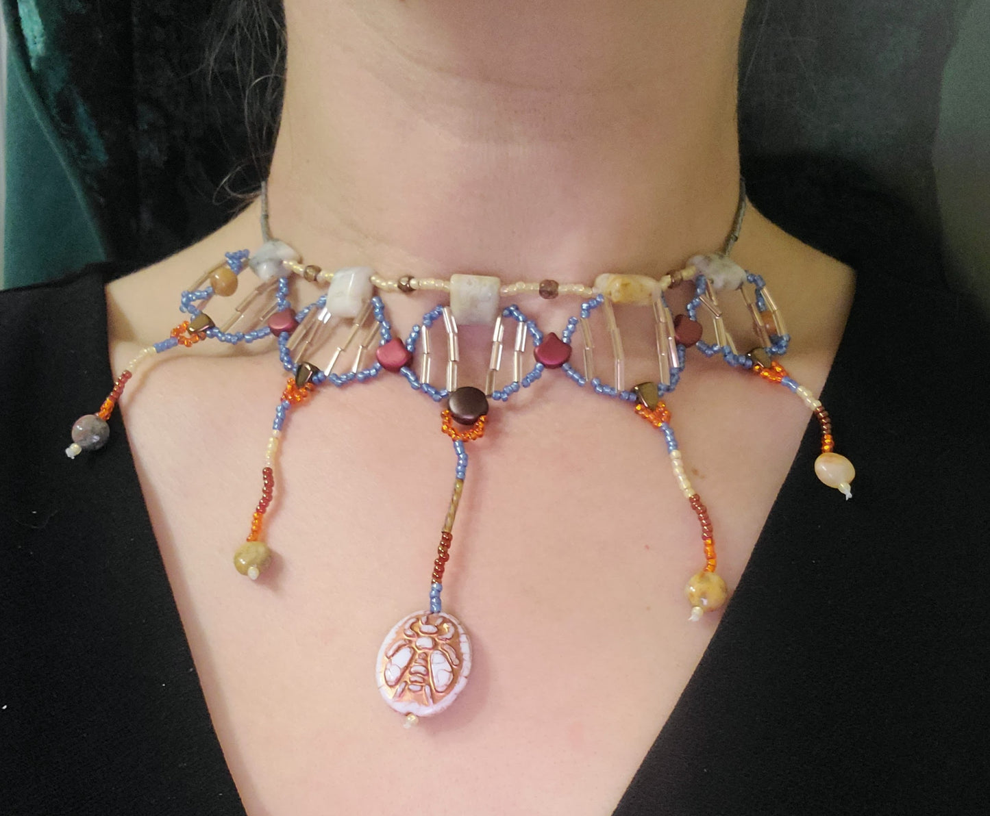 Crazy Lace Agate Sogdia Necklace