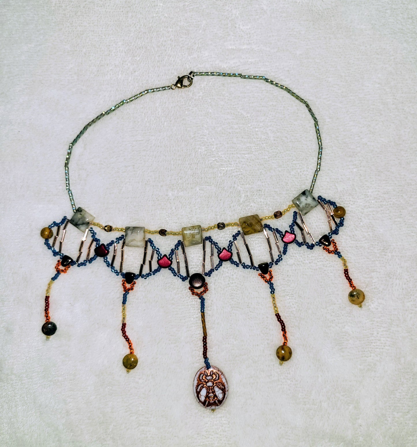 Crazy Lace Agate Sogdia Necklace