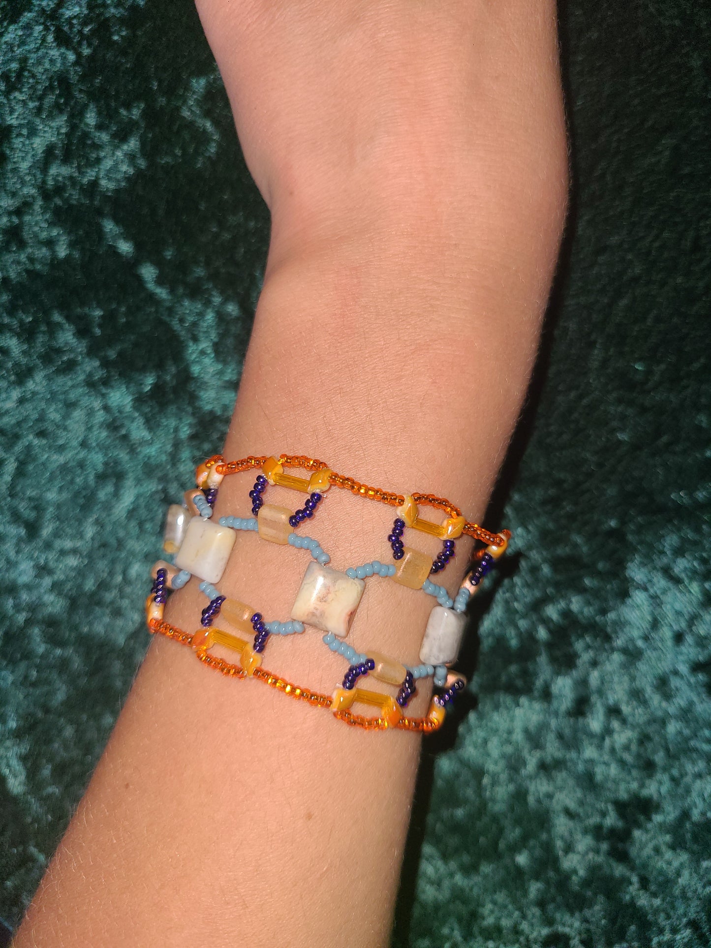 Crazy lace agate Bohemian dreamweave bracelet