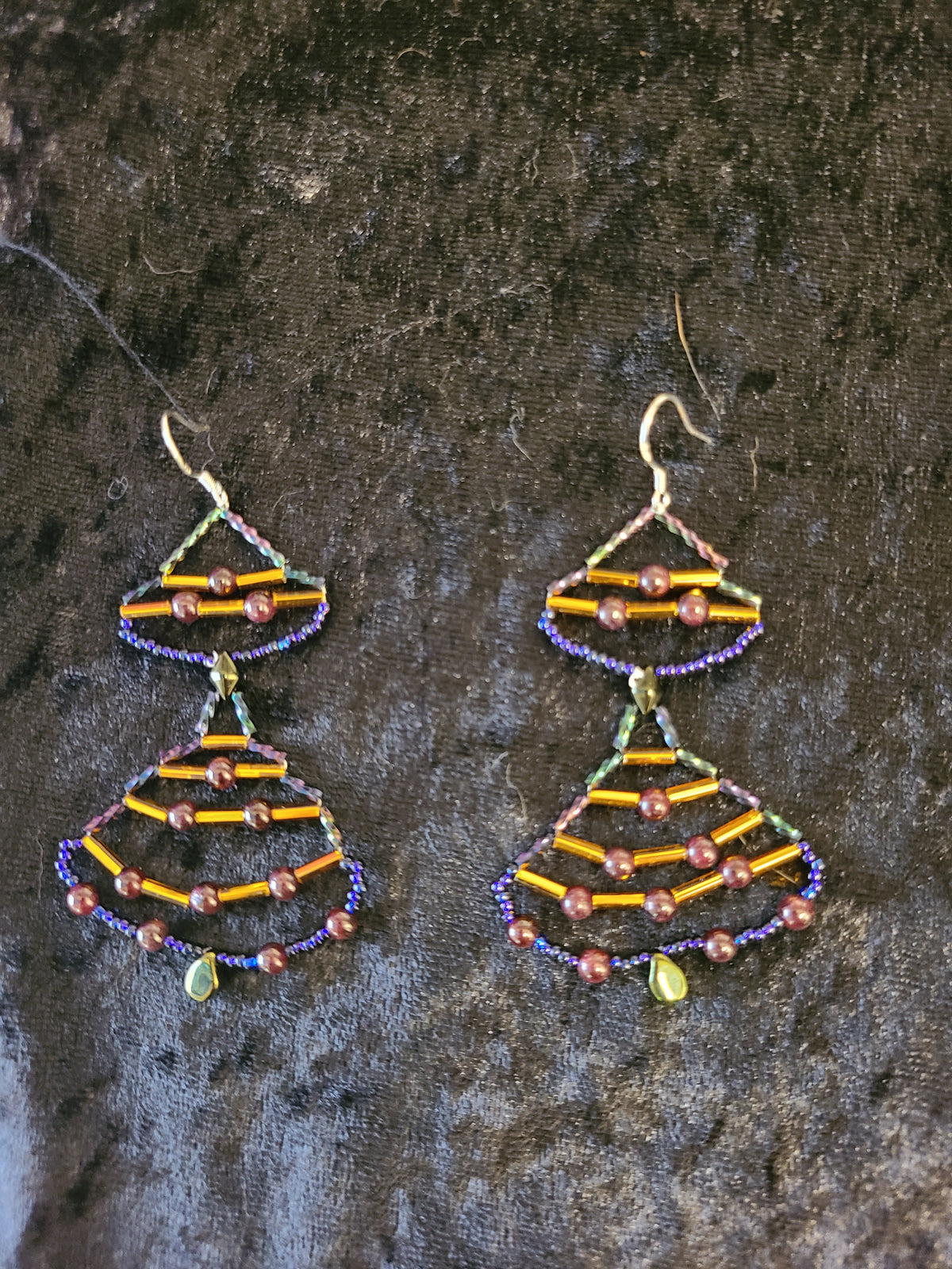 Garnet Double Navette Earrings