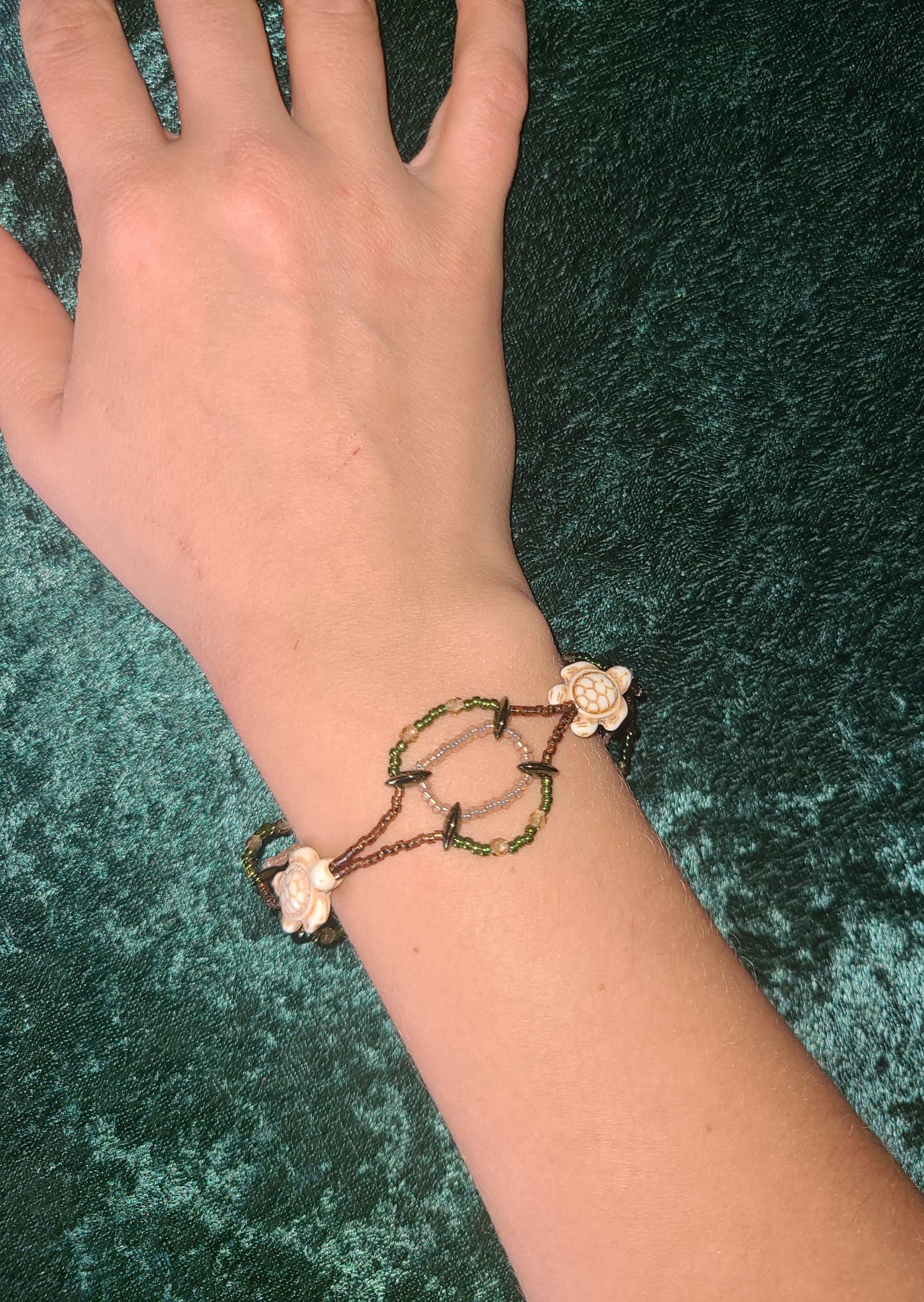 Half Moon Howlite Turtle Bracelet