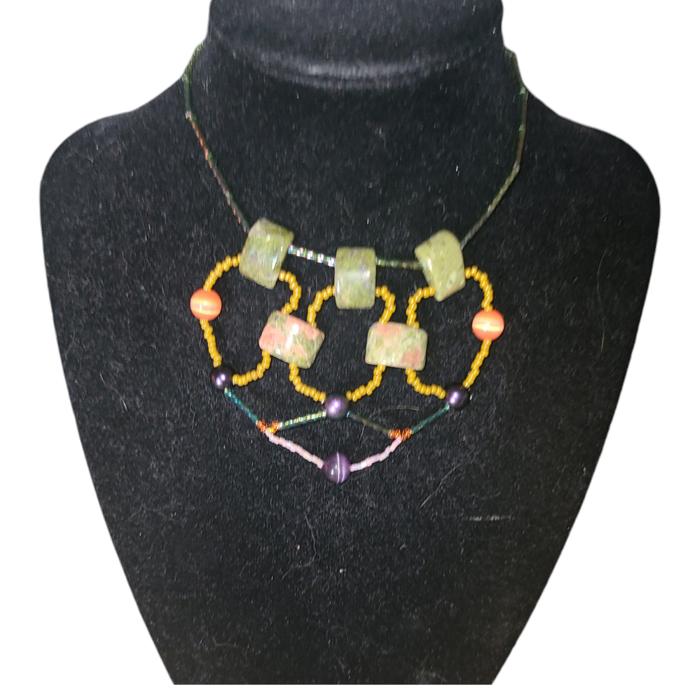 Unakite Mosaic Canyon Necklace