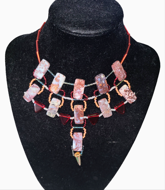 Red Lightning Agate Desert Dusk Necklace