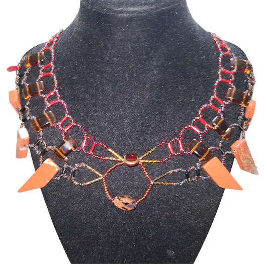 Autumn Jasper Burnished Collar Necklace