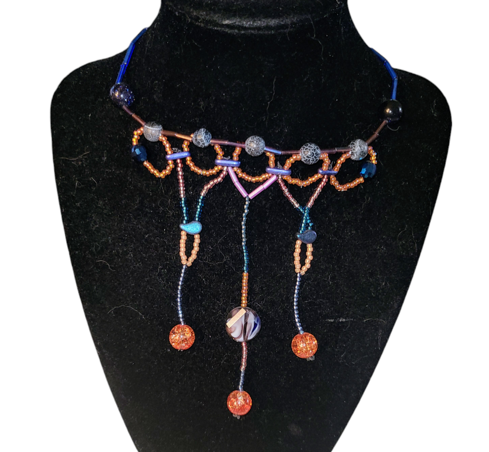 Crackle Stone Ethereal Cascade Necklace