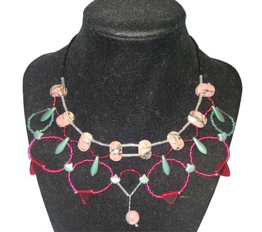 Rhodonite Rose Cleopatra Necklace