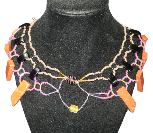 Smoky Sparkles Burnished Collar Necklace