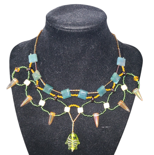 Autumn Moss Agate Cleopatra Necklace