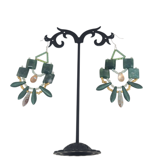 Moss Agate Downtown Dazzle Earrings