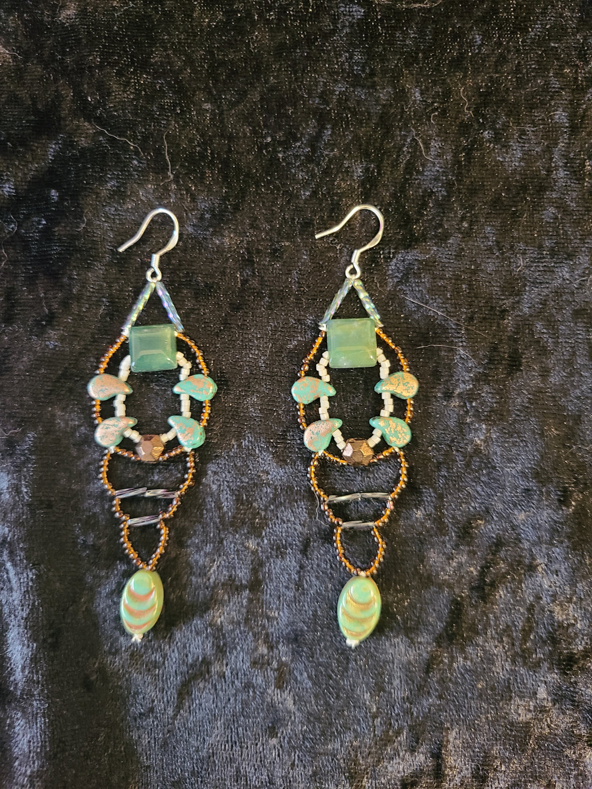 Moss Agate Girandole Earrings