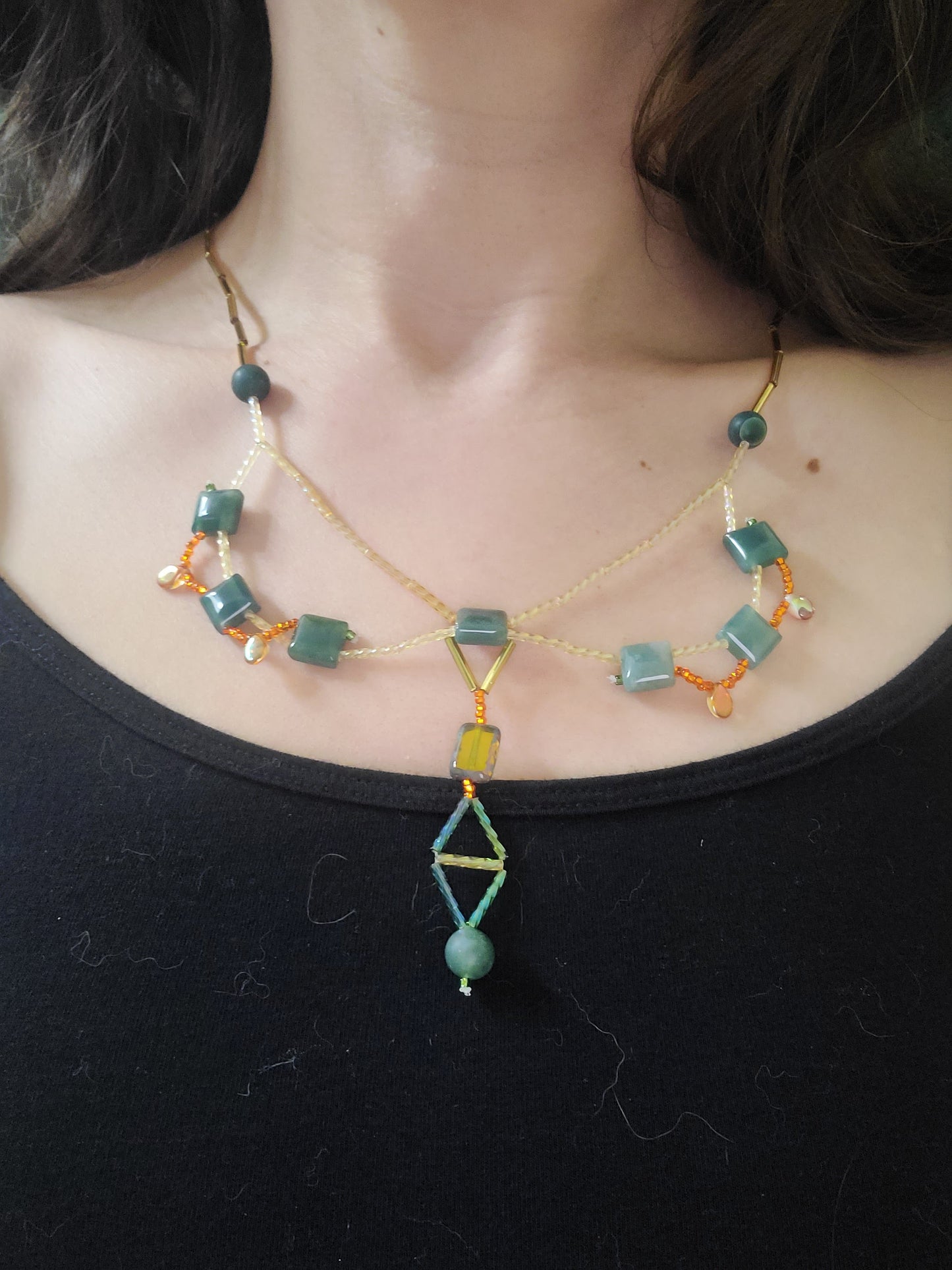 Moss Agate Phoenix Necklace