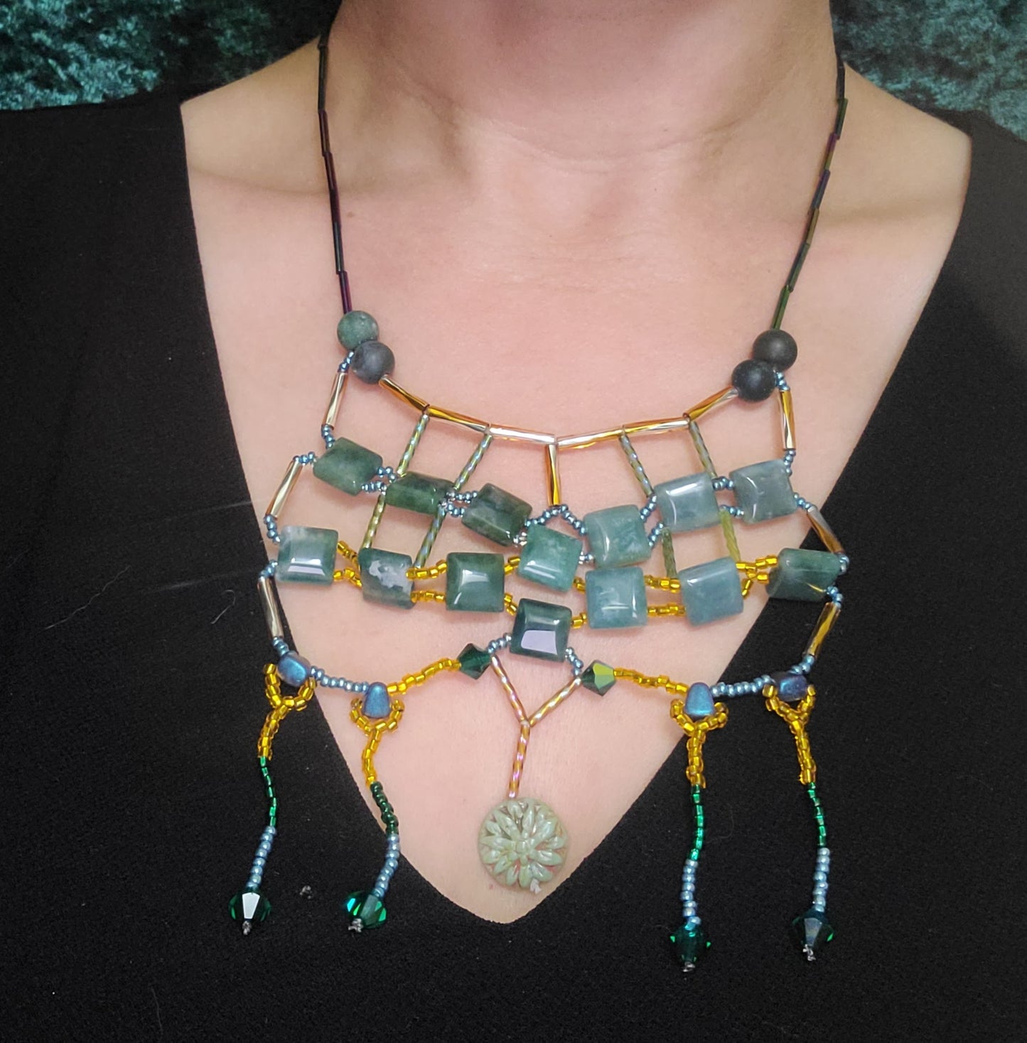 Moss Agate Starlit Sand Necklace