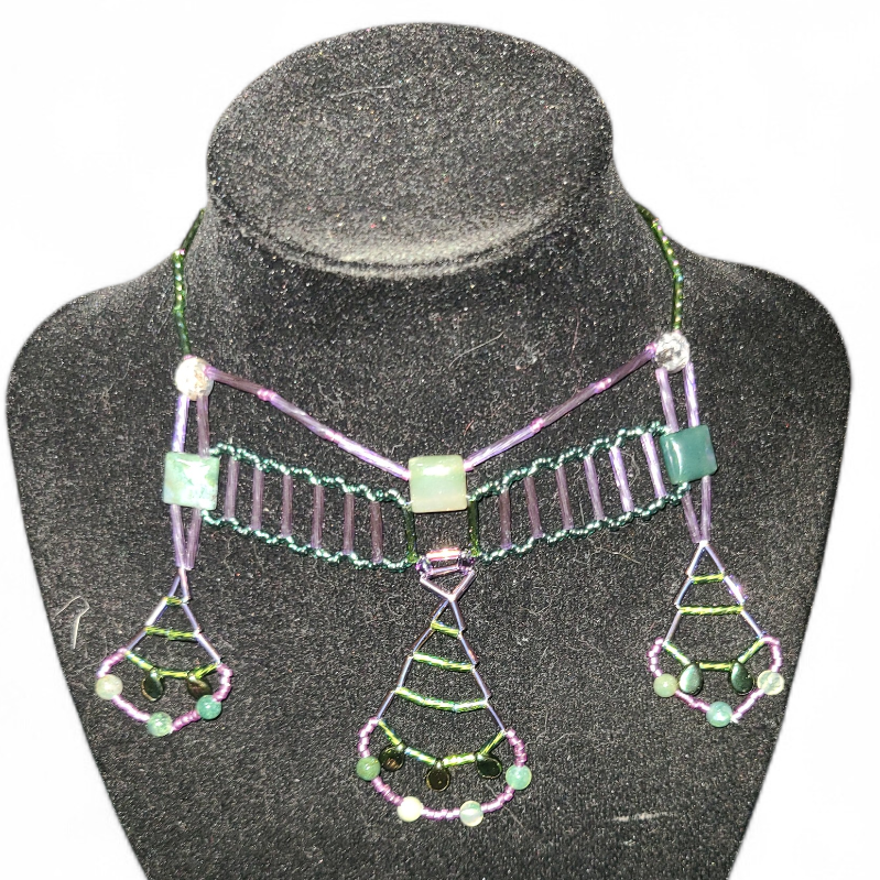 Moss Agate Hoysala Necklace