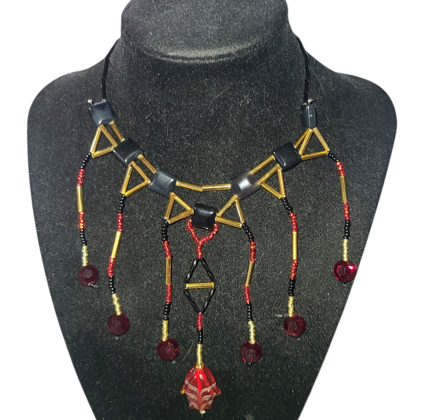 Red, Black and Gold Onyx Adriatic Splendor Necklace