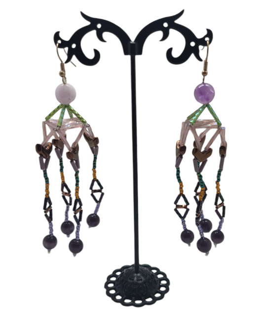 Amethyst Pagoda Earrings