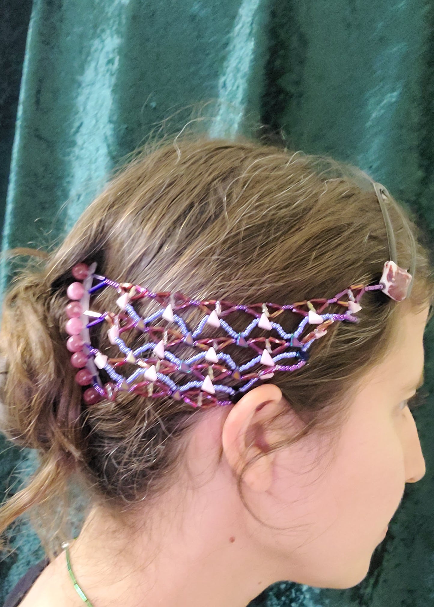 Periwinkle and Deep Red Prismatic Crown Hair Jewelry