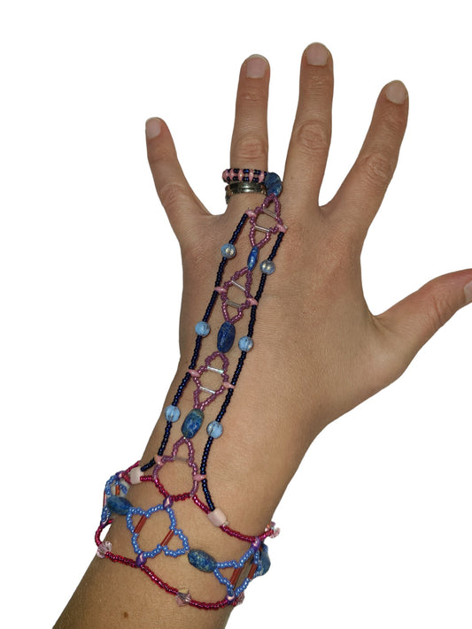 Lapis honeycomb hand chain