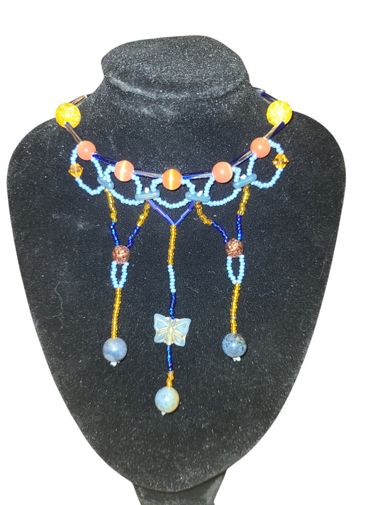 Dumortierite Sunset Ethereal Cascade Necklace