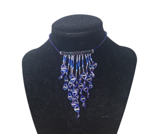 Purple Triangle Waterfall Necklace