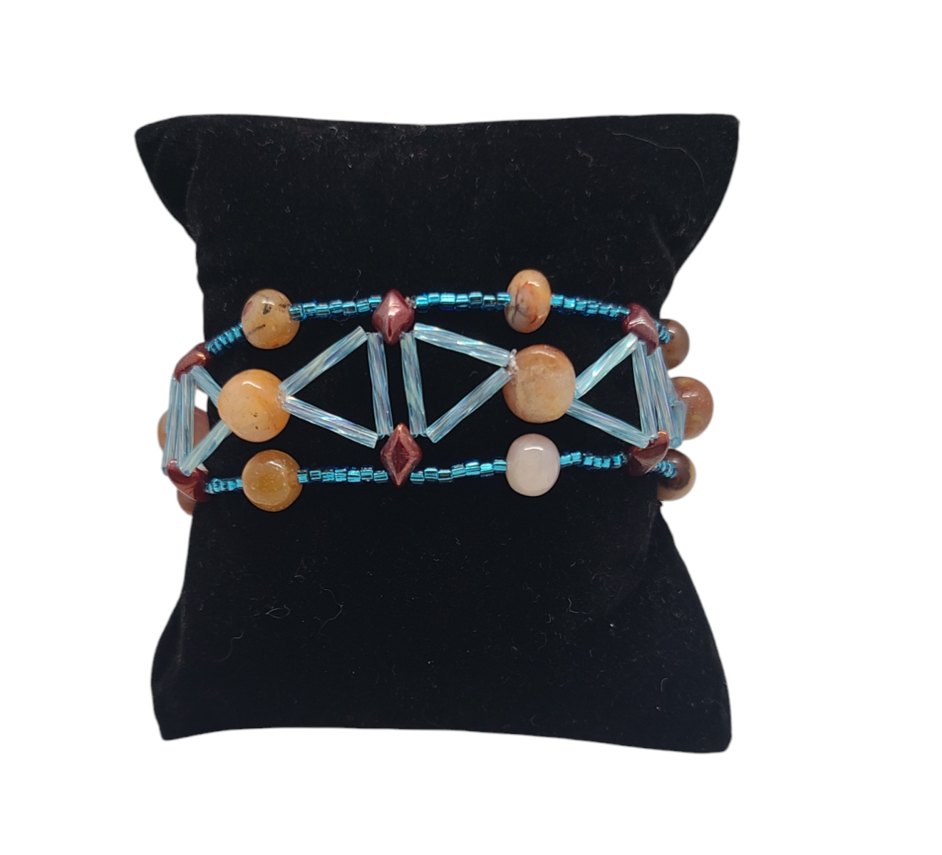 Beach agate pyramid bracelet