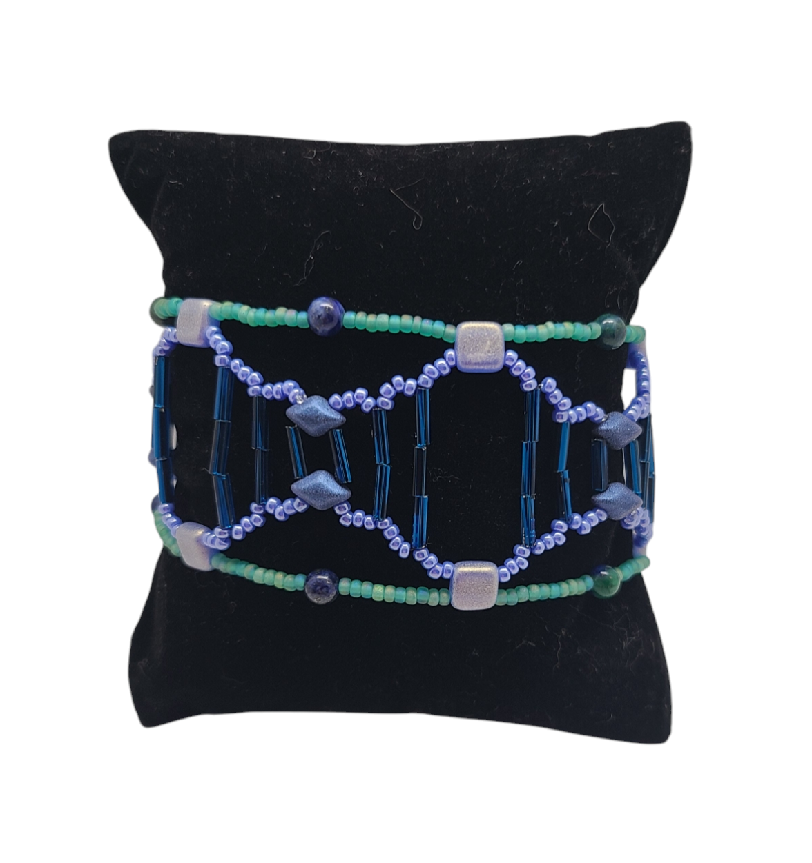 Blue Tone Chrysocolla Skeletal Spiral Bracelet