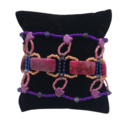 Fuchsia Crazy Lace Agate Providence Bracelet