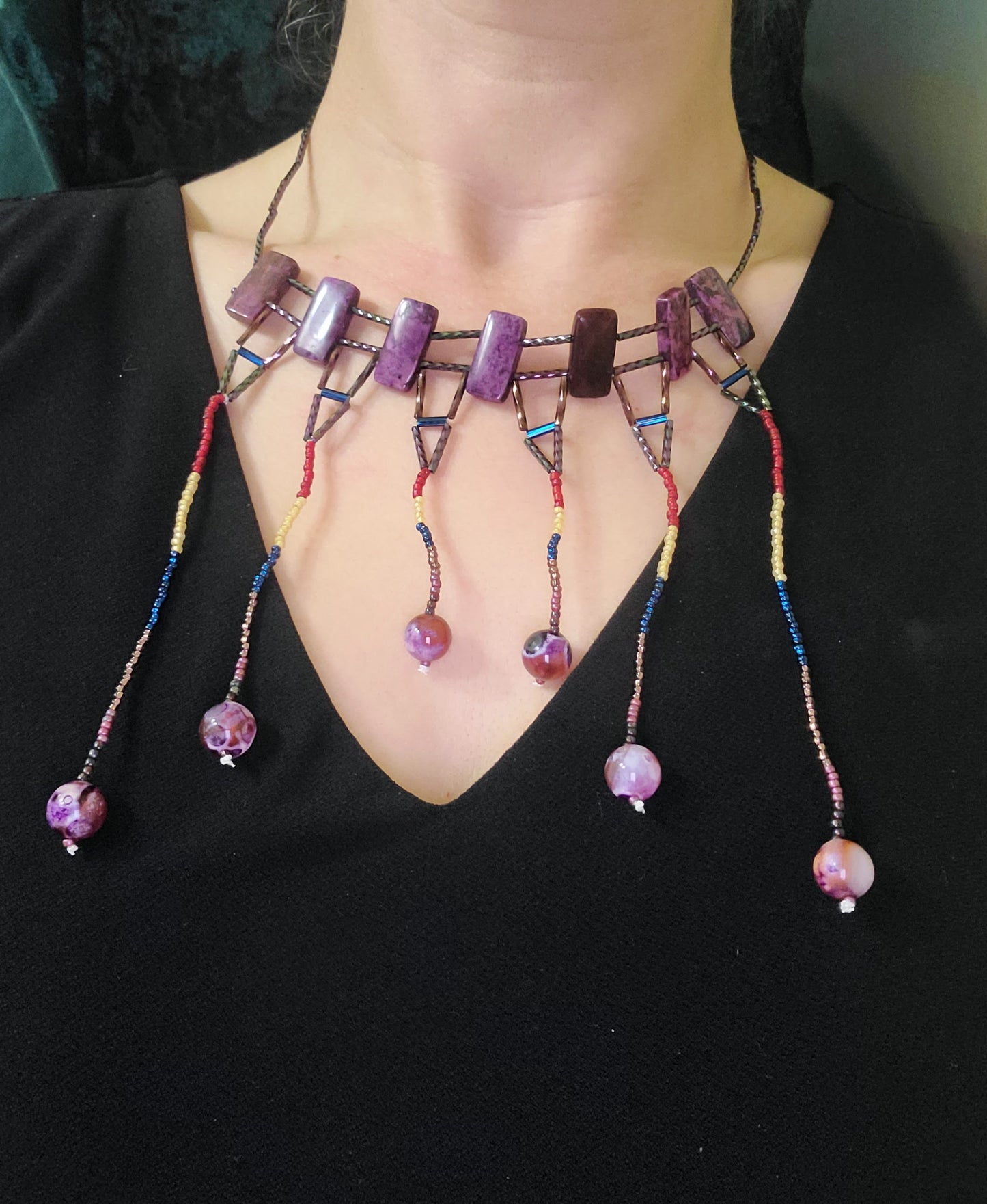 Purple Agate Merv Necklace