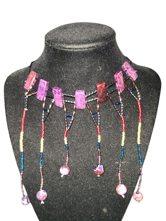 Purple Agate Merv Necklace