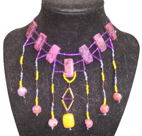 Purple Crazy Lace Agate Adriatic Splendor Necklace