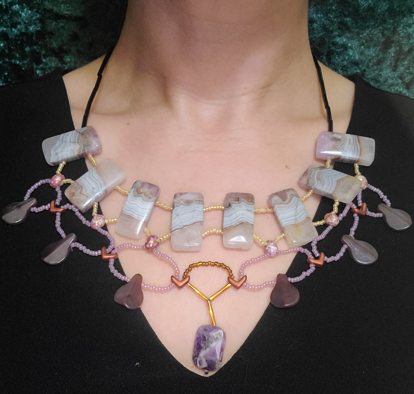 Rainbow Amethyst Cleopatra Necklace