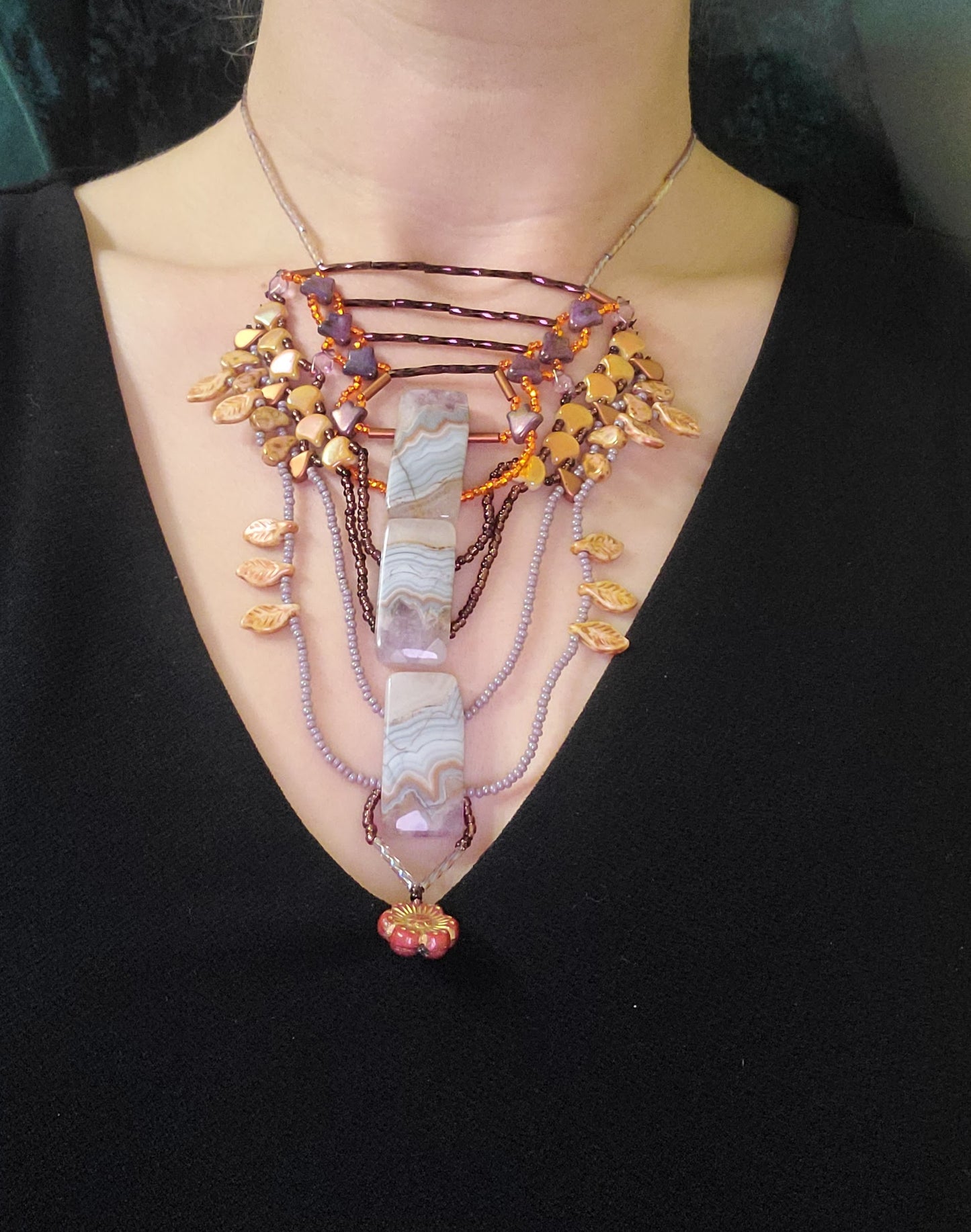 Rainbow Amethyst Gulbadan Necklace