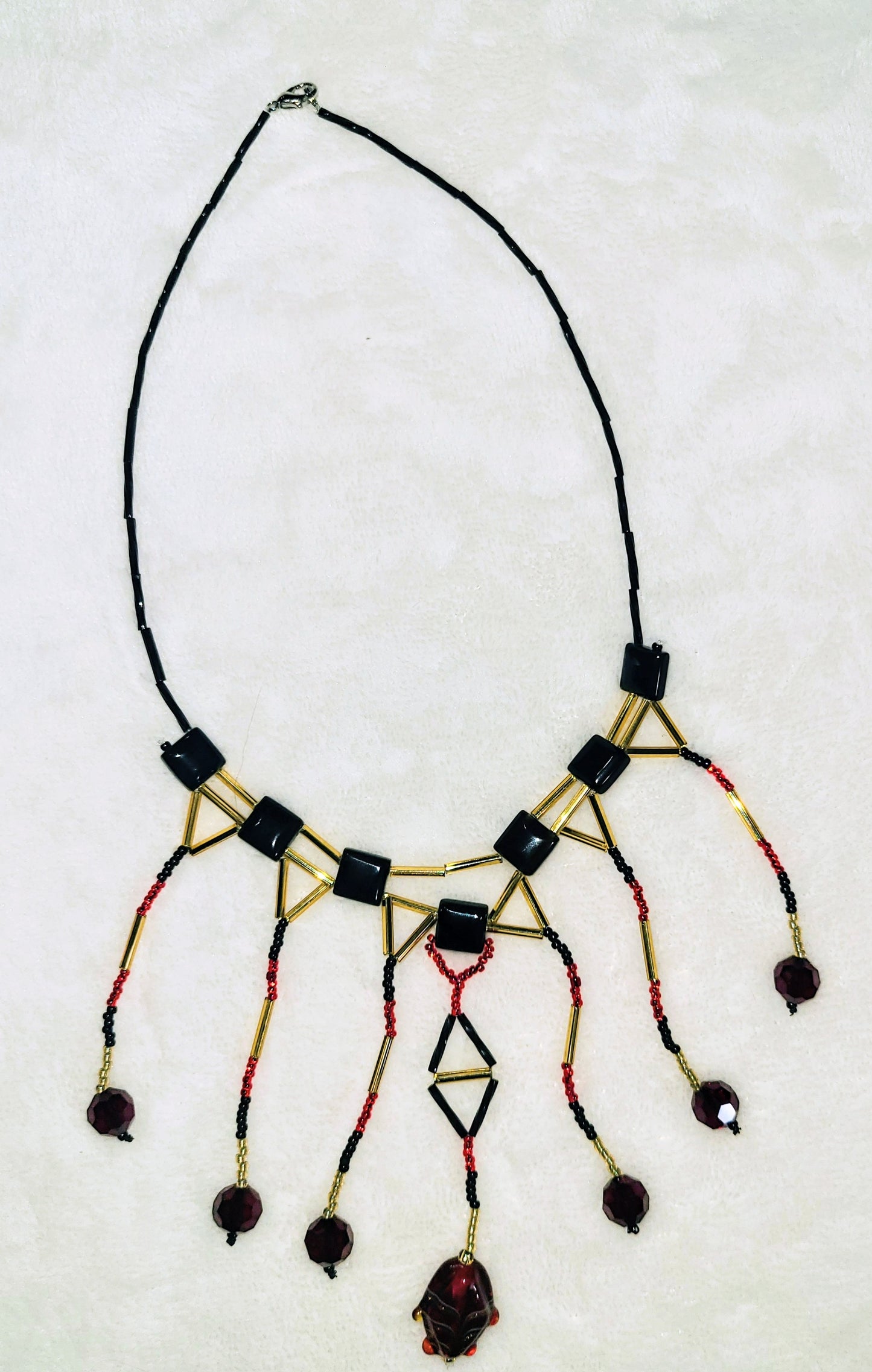 Red, Black and Gold Onyx Adriatic Splendor Necklace