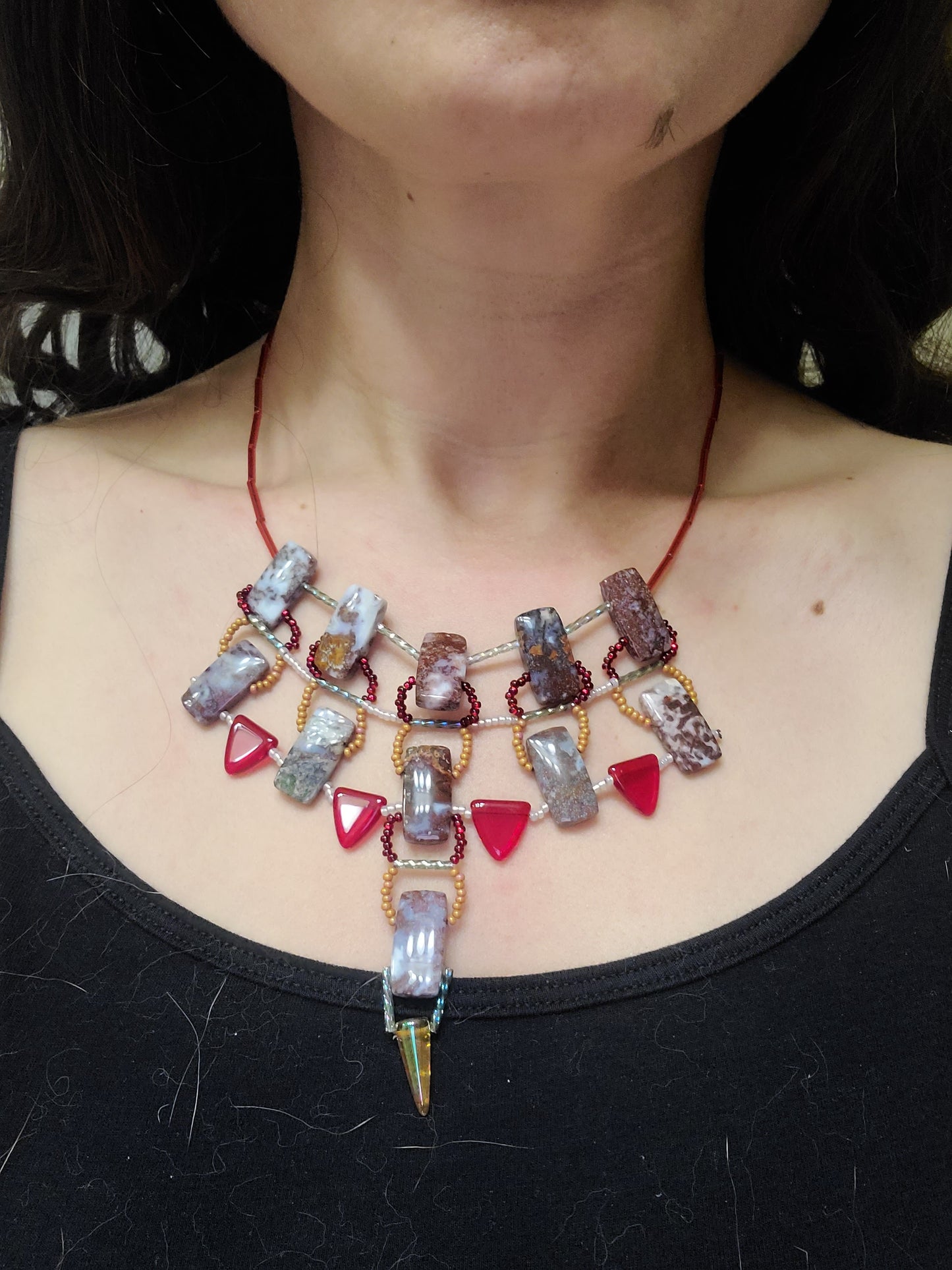 Red lightning desert dusk necklace