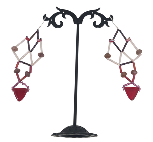 Ruby Diamond Lattice Earrings