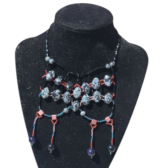 Snowflake Obsidian Starlit Sands Necklace