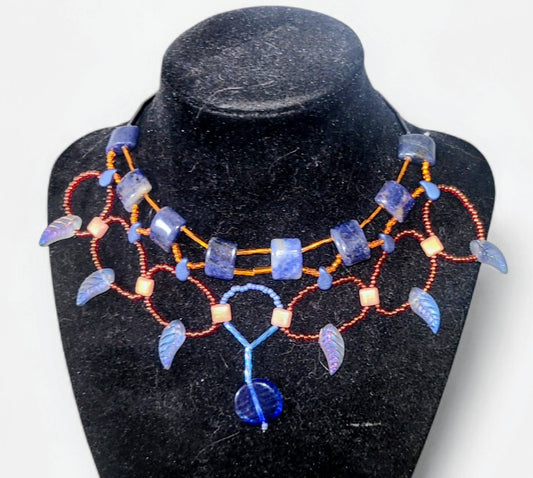 Sodalite Sunset Cleopatra Necklace