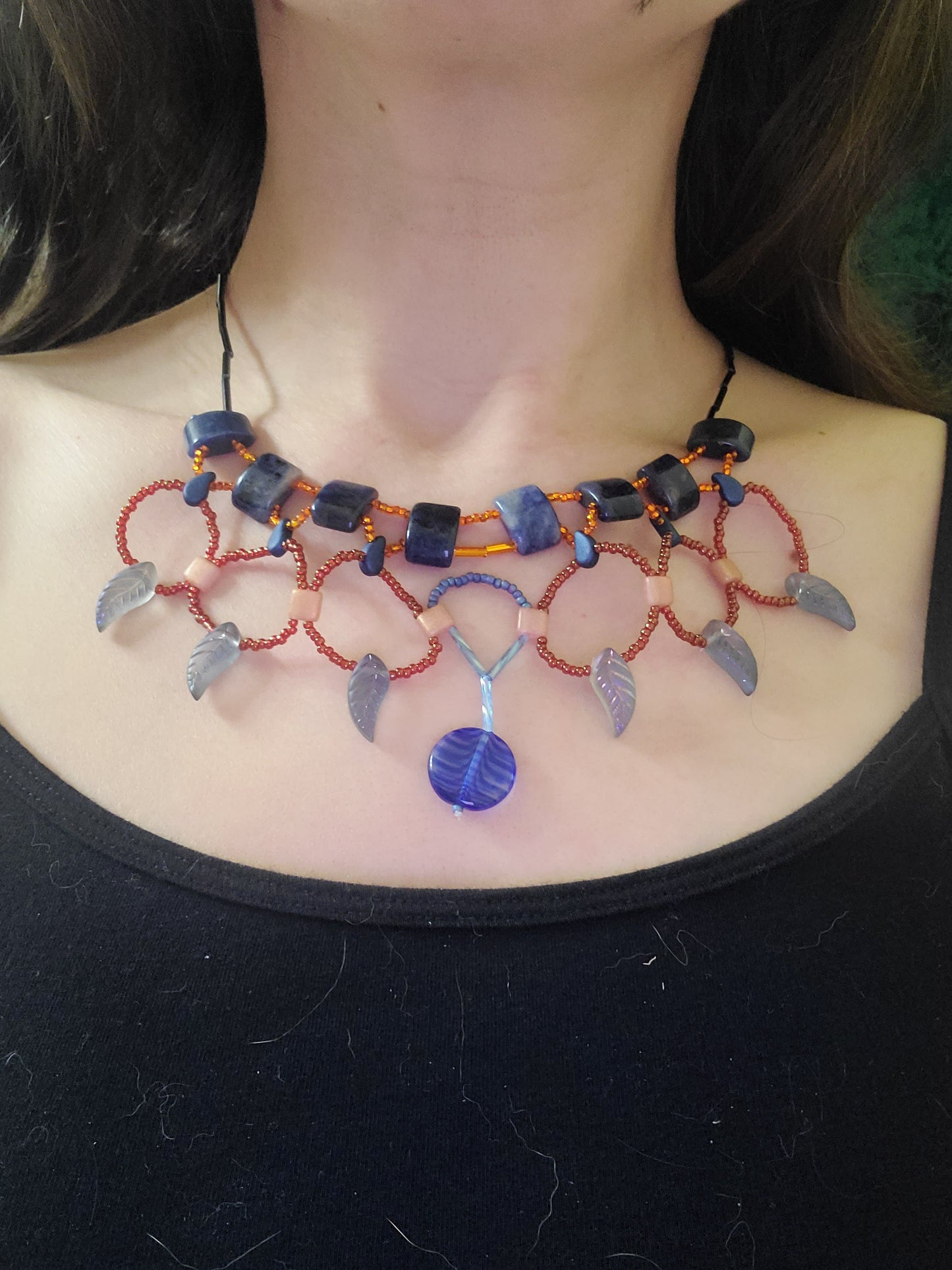 Sodalite Sunset Cleopatra Necklace