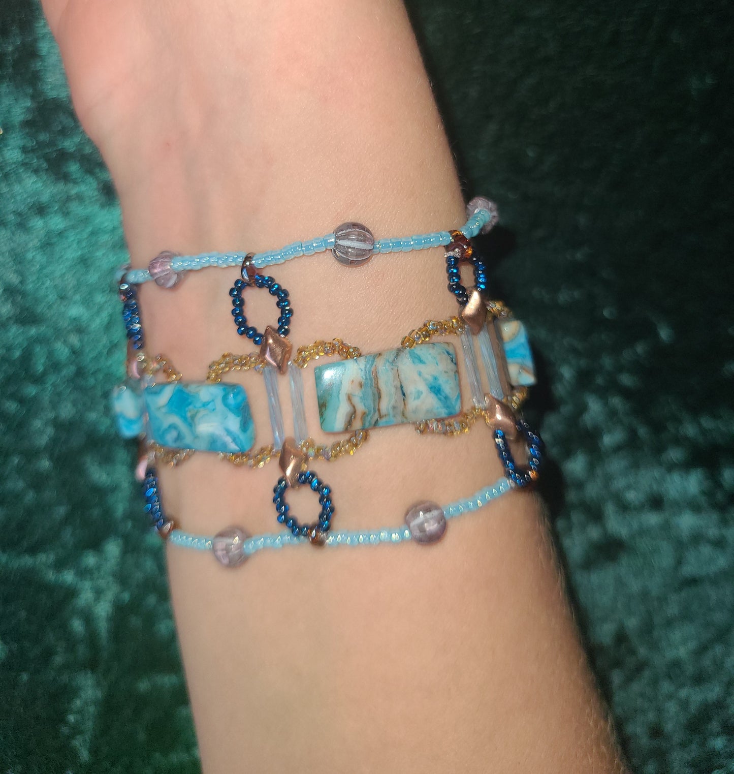 Teal Crazy Lace Agate Providence Bracelet