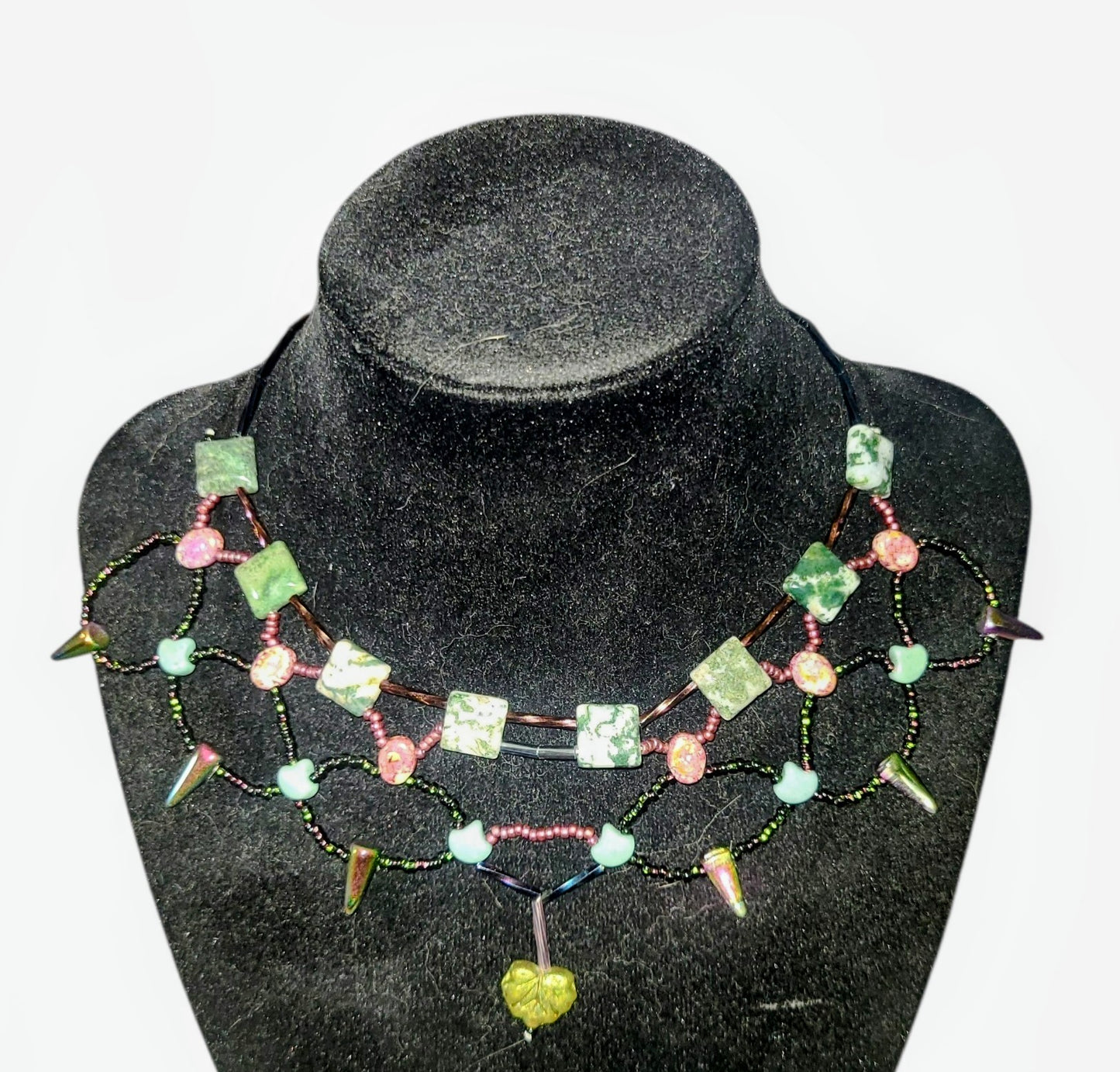 Autumn Forest Tree Agate Cleopatra Necklace