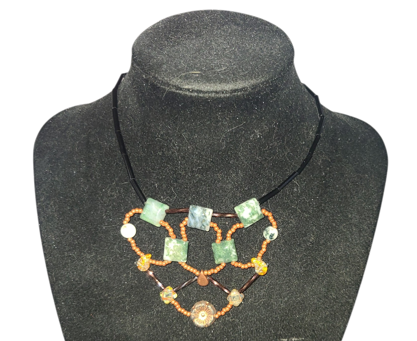 Autumn Tree Agate Mosaic Canyon Necklace