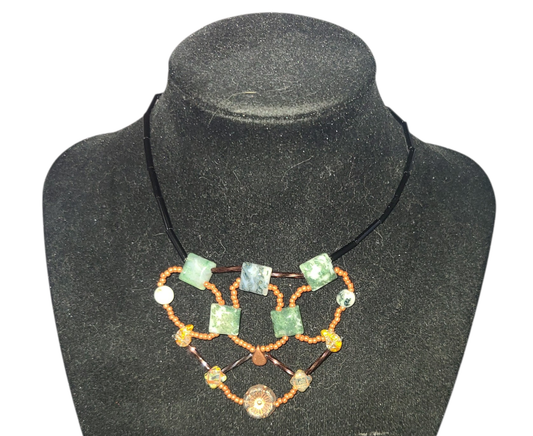 Autumn Tree Agate Mosaic Canyon Necklace