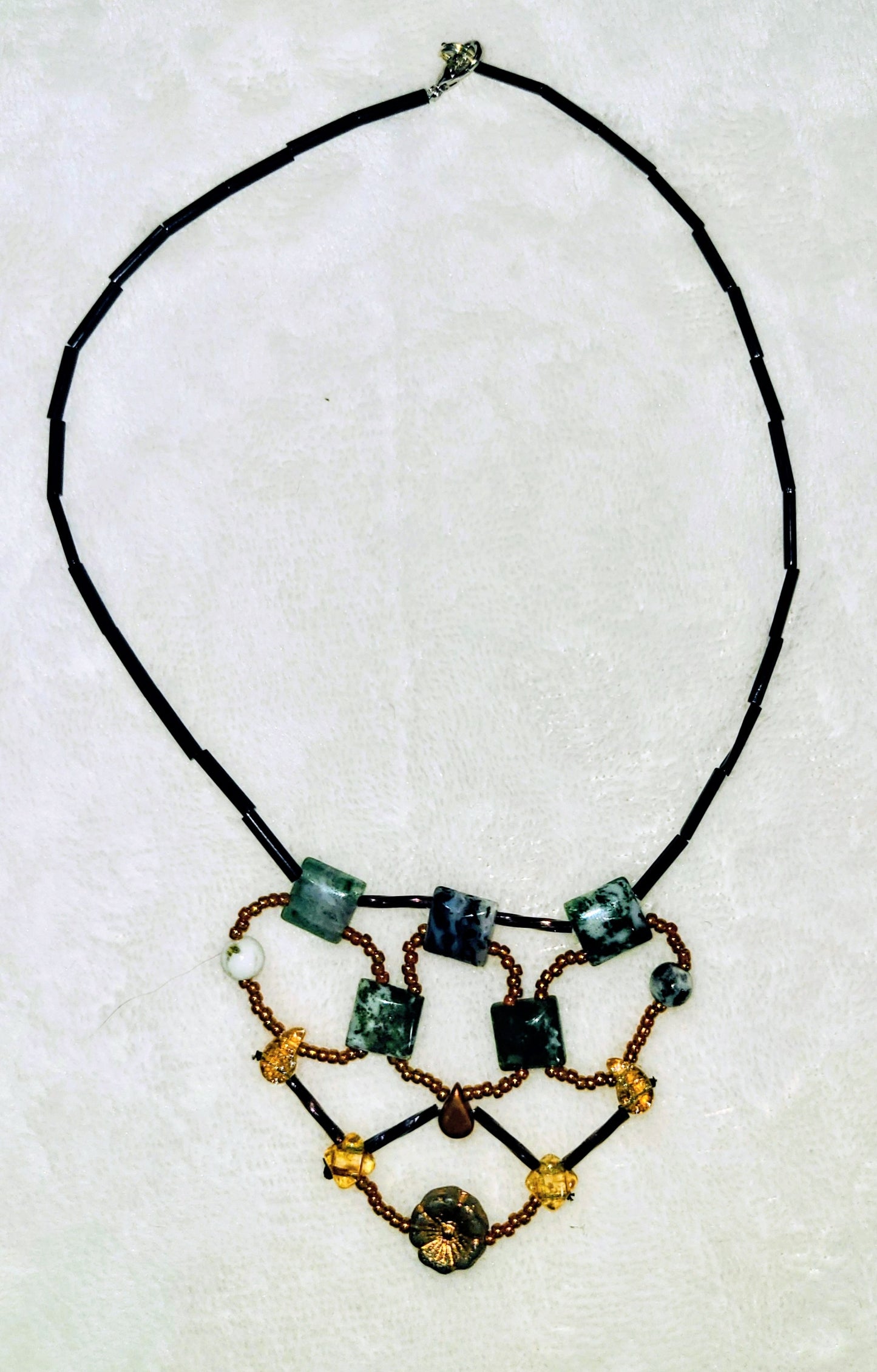 Autumn Tree Agate Mosaic Canyon Necklace