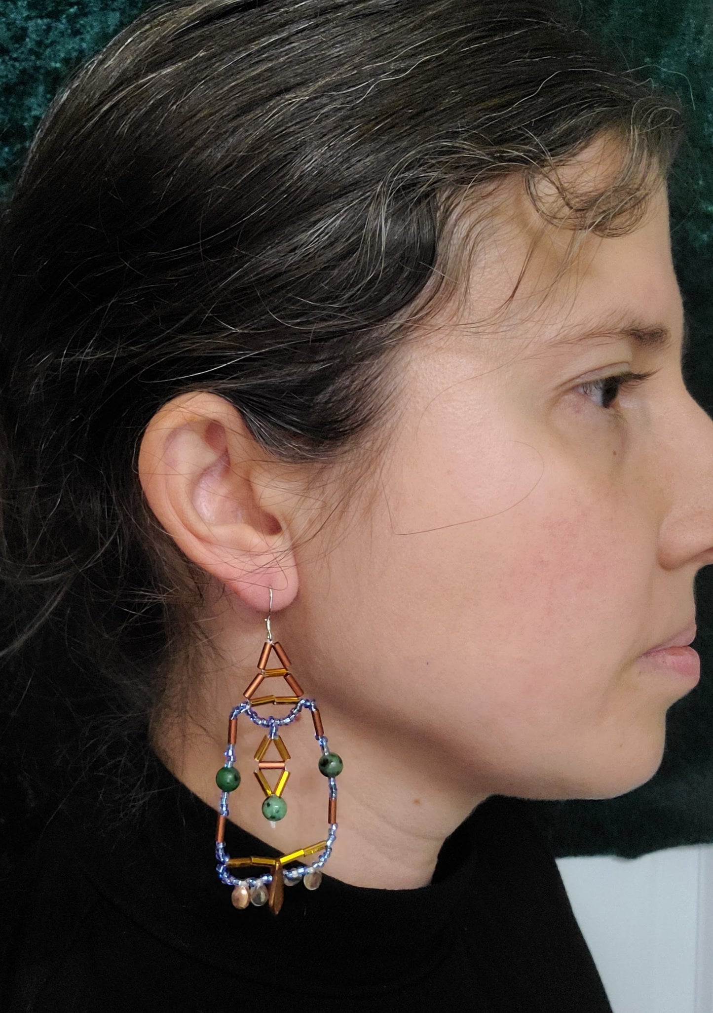 Ruby Zoisite Cipher Key Earrings