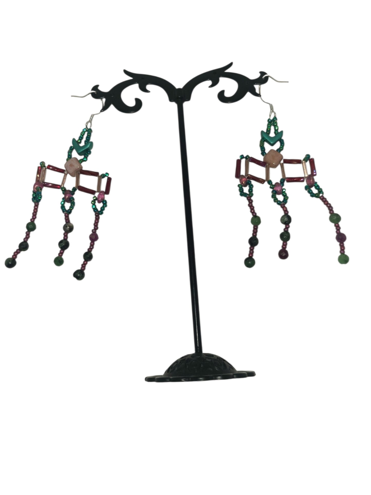 Ruby Zoisite Crotalia Colonnade Earrings