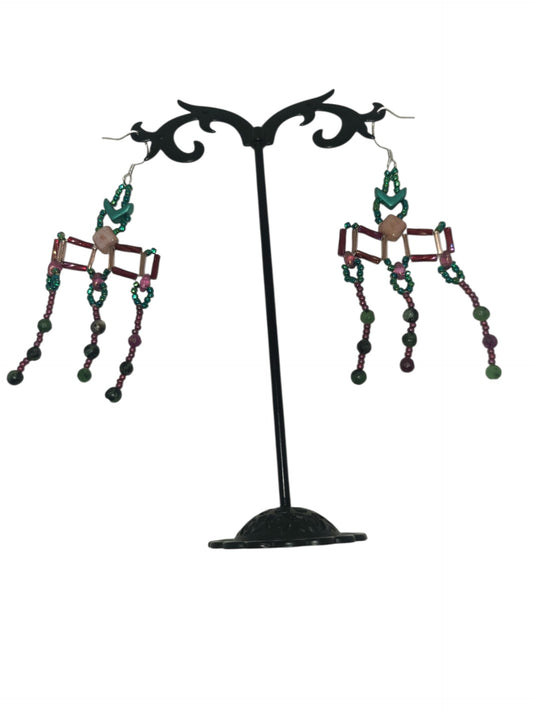 Ruby Zoisite Crotalia Colonnade Earrings