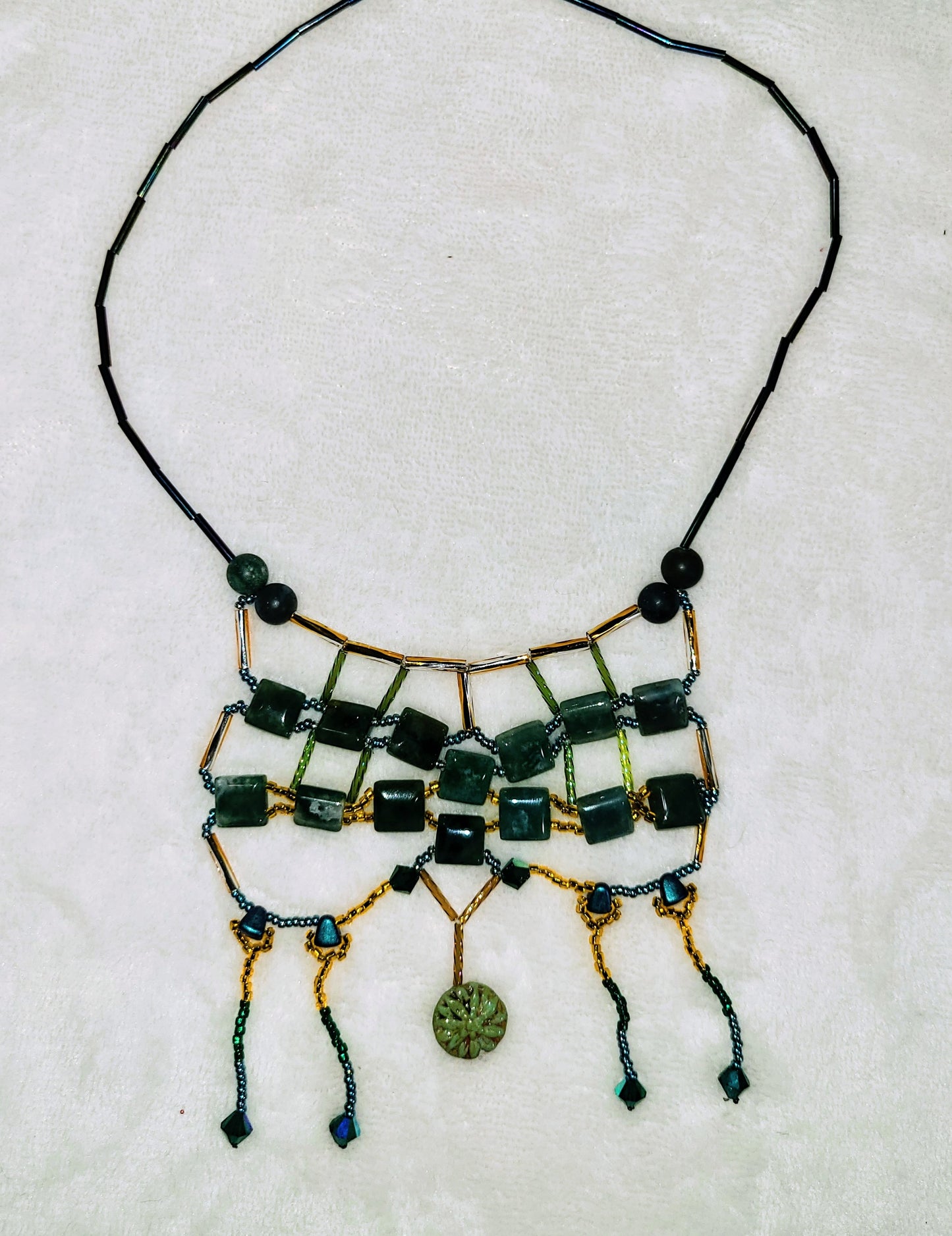 Moss Agate Starlit Sand Necklace