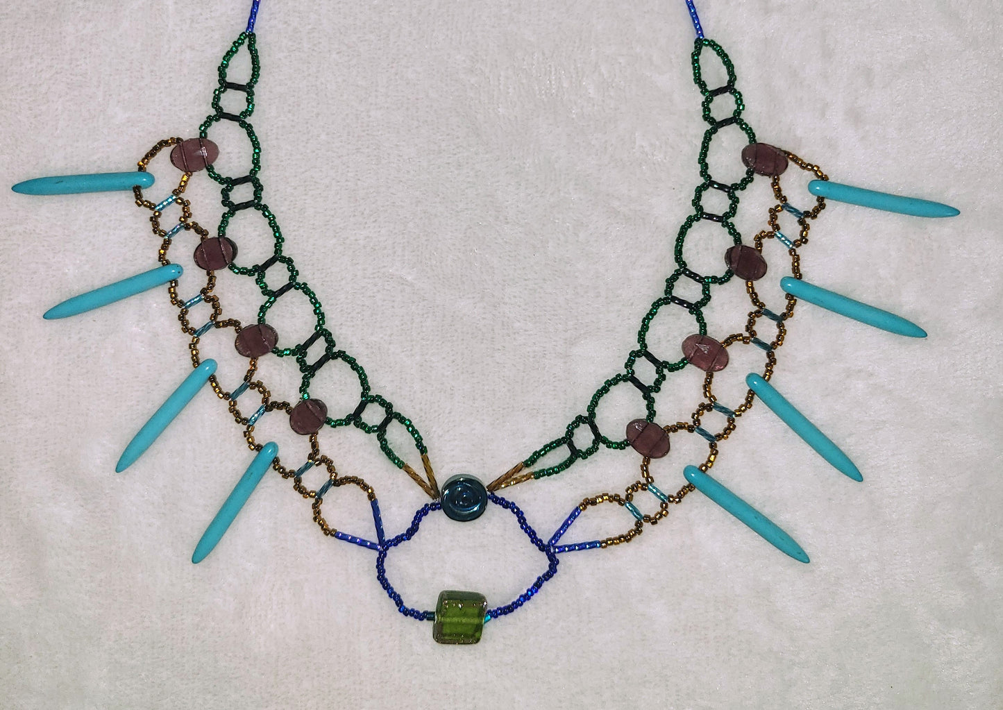 Teal Howlite Burnished Collar Necklace