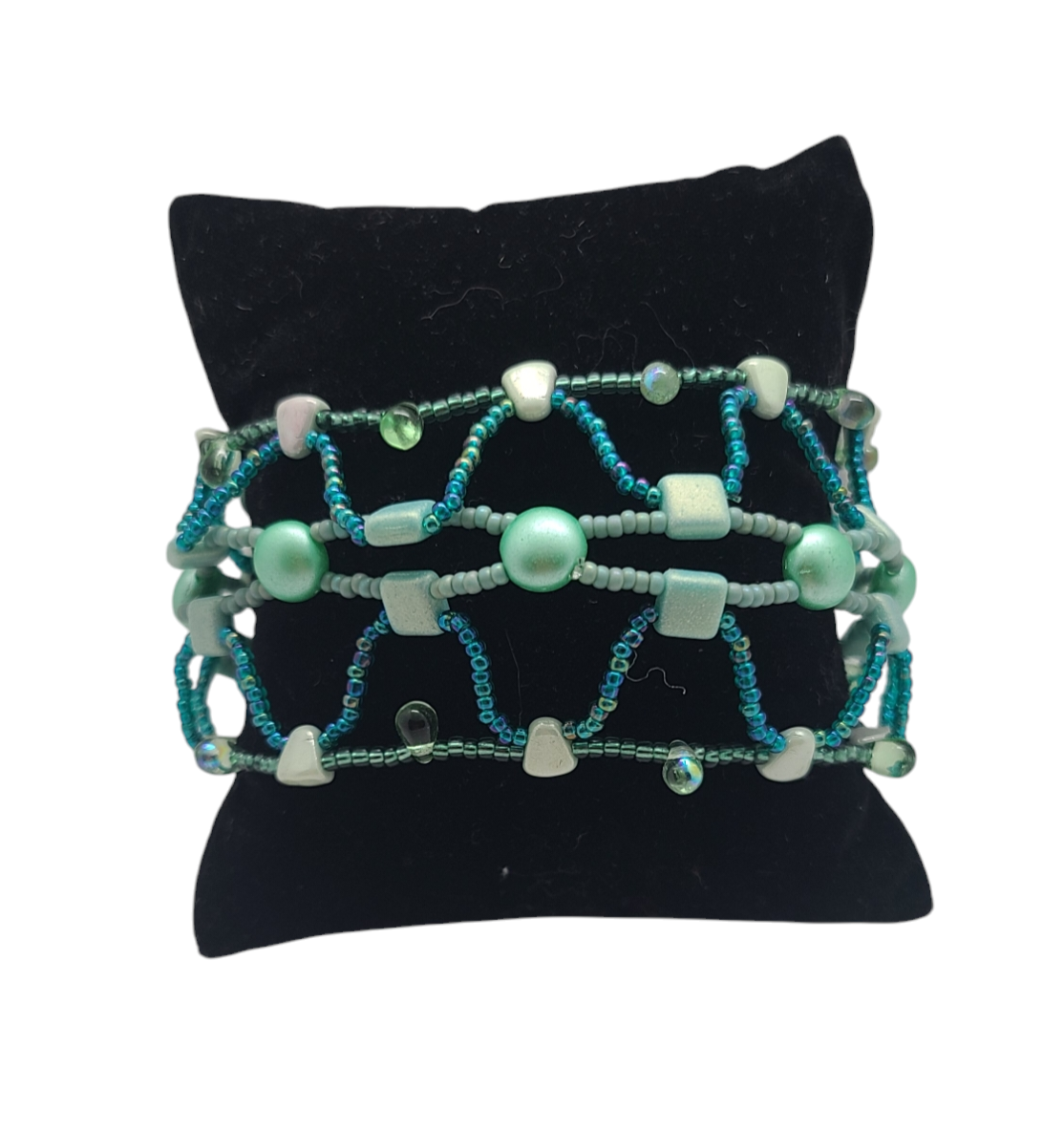 Teal Tones Boho Mosaic Bracelet