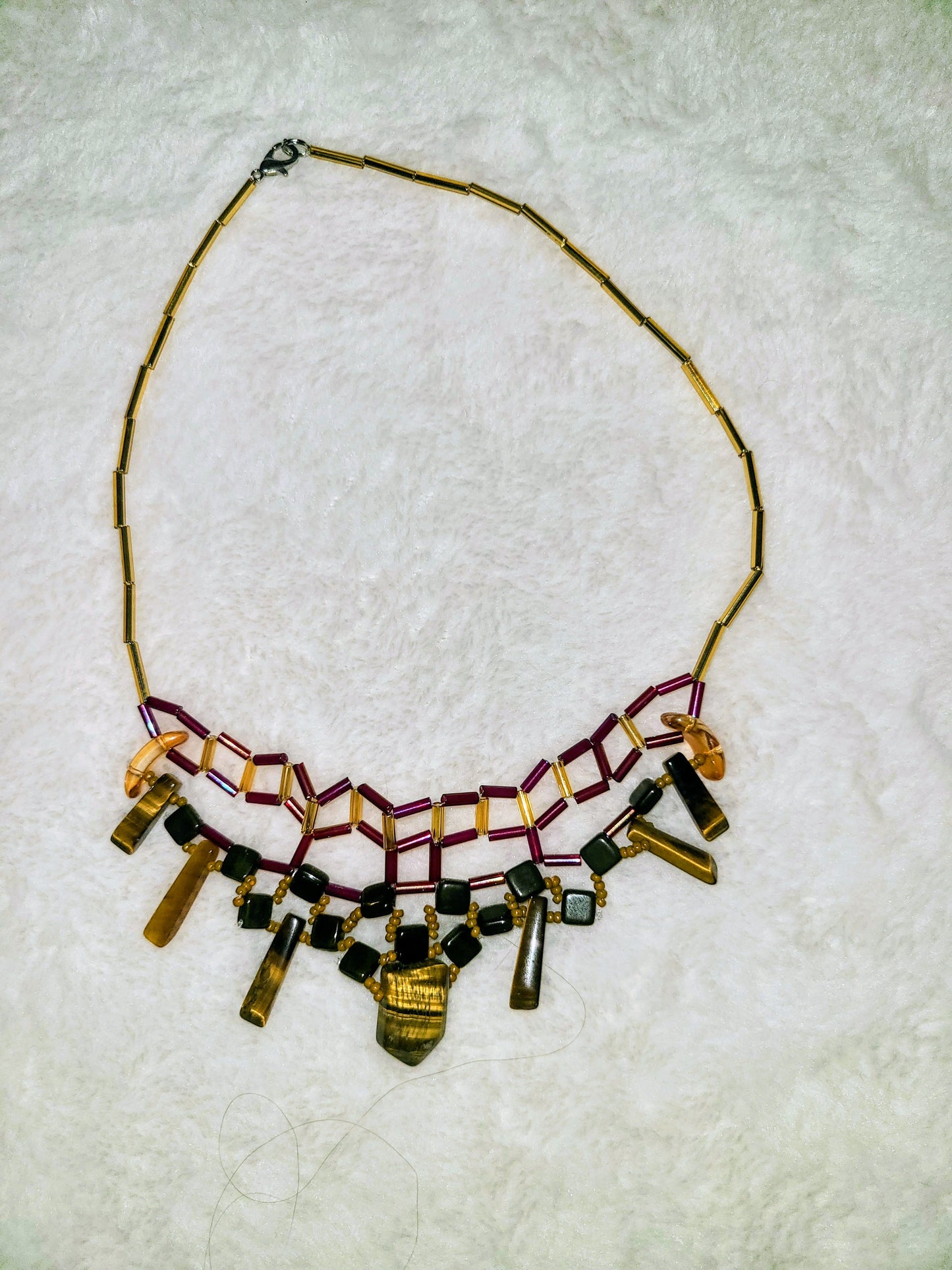 Tiger Eye Skyline Silhouette Necklace