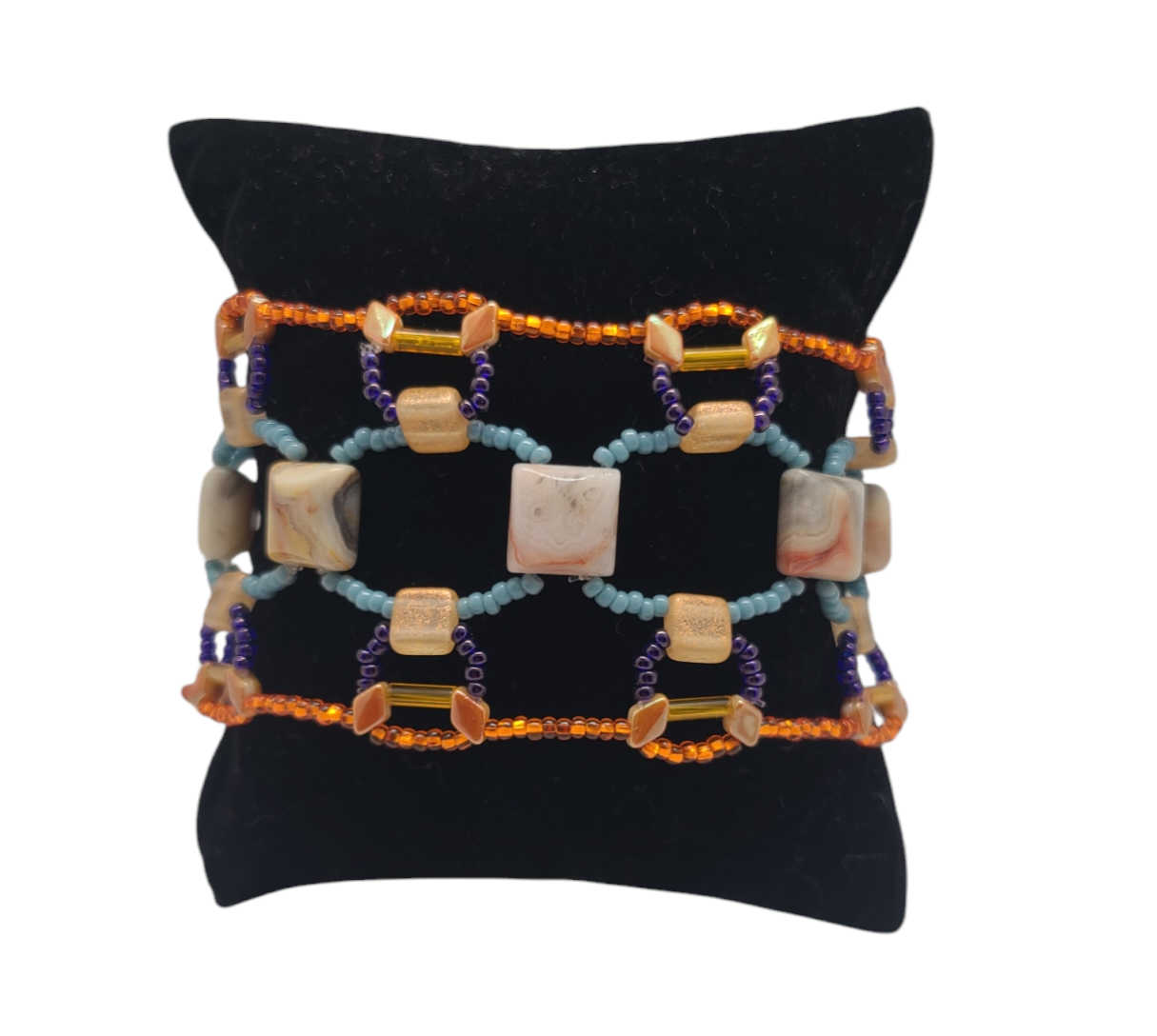 Crazy lace agate Bohemian dreamweave bracelet